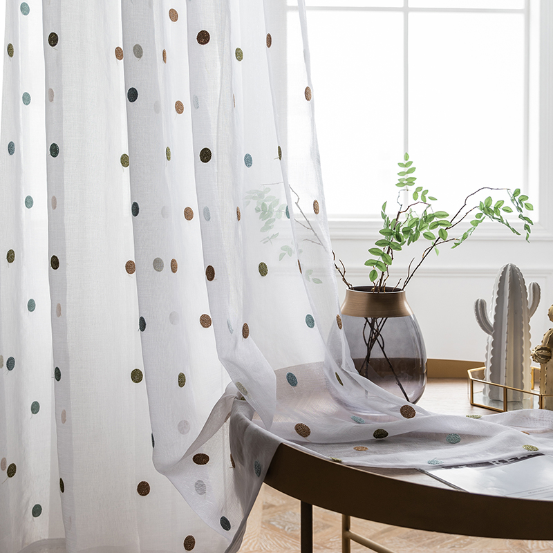 Colorful Circle Embroidery She - Baby Nursery Curtains recension och pris