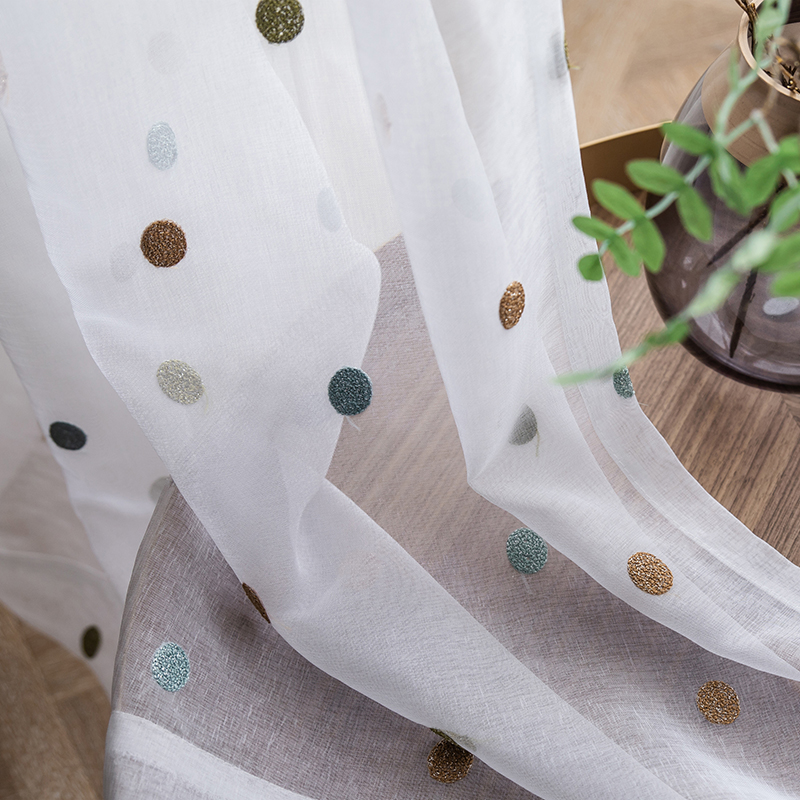Colorful Circle Embroidery She - Baby Nursery Curtains recension och pris