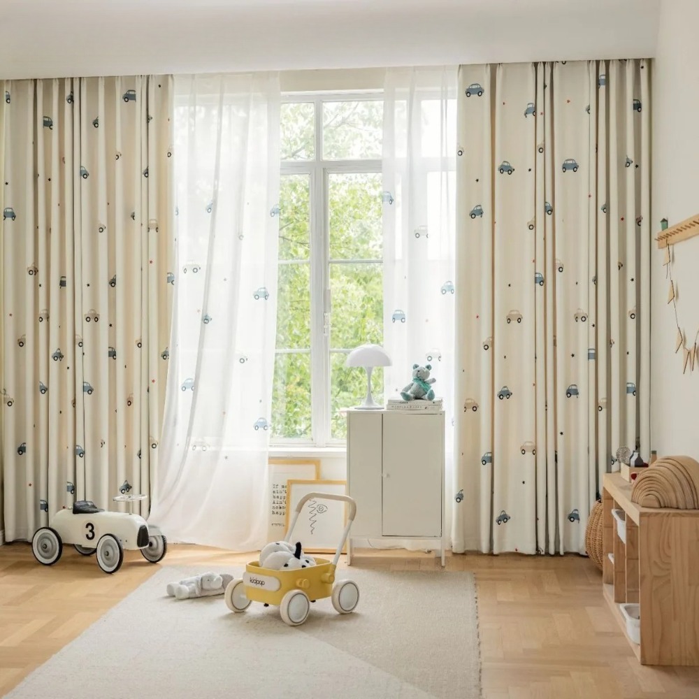 Modern Children's Room Cartoon - Baby Nursery Curtains recension och pris
