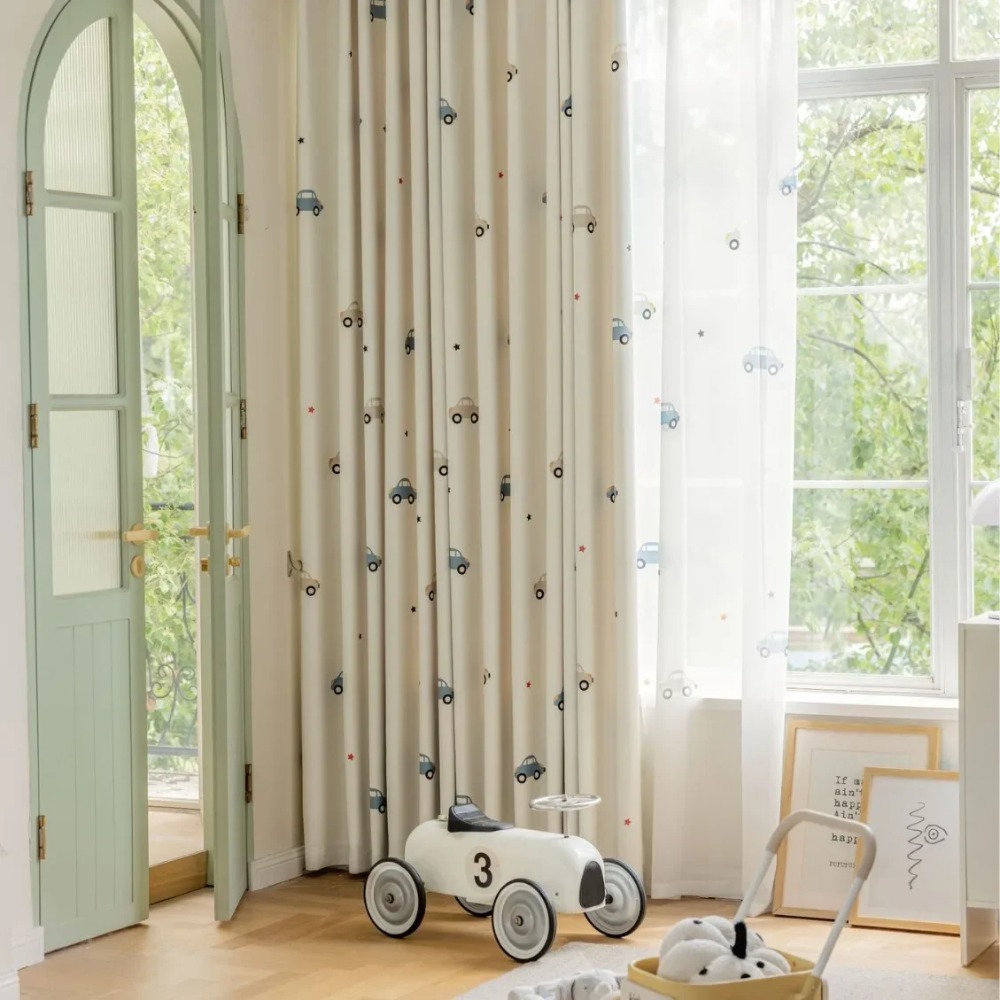 Modern Children's Room Cartoon - Baby Nursery Curtains recension och pris
