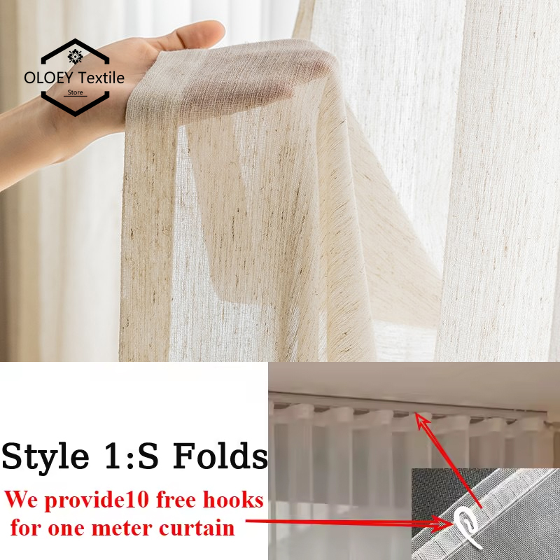 S Fold Wavy White Tulle Linen  - Baby Nursery Curtains recension och pris