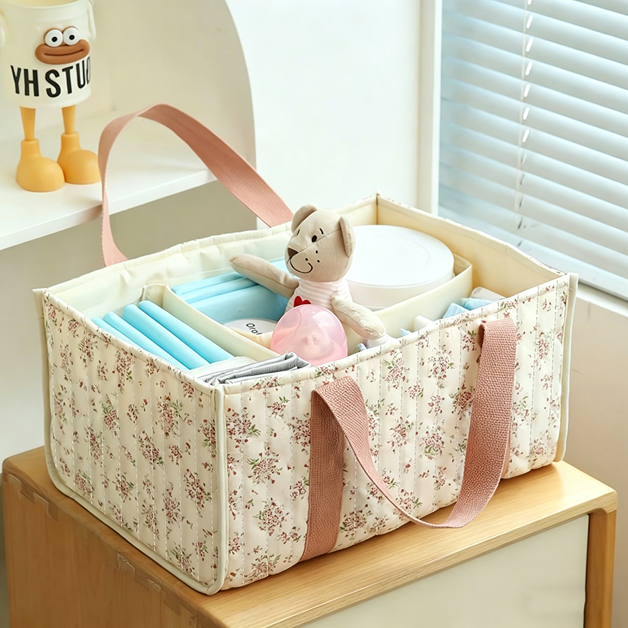 Floral Diaper Caddy Organizer, - Baby Nursery Basket recension och pris