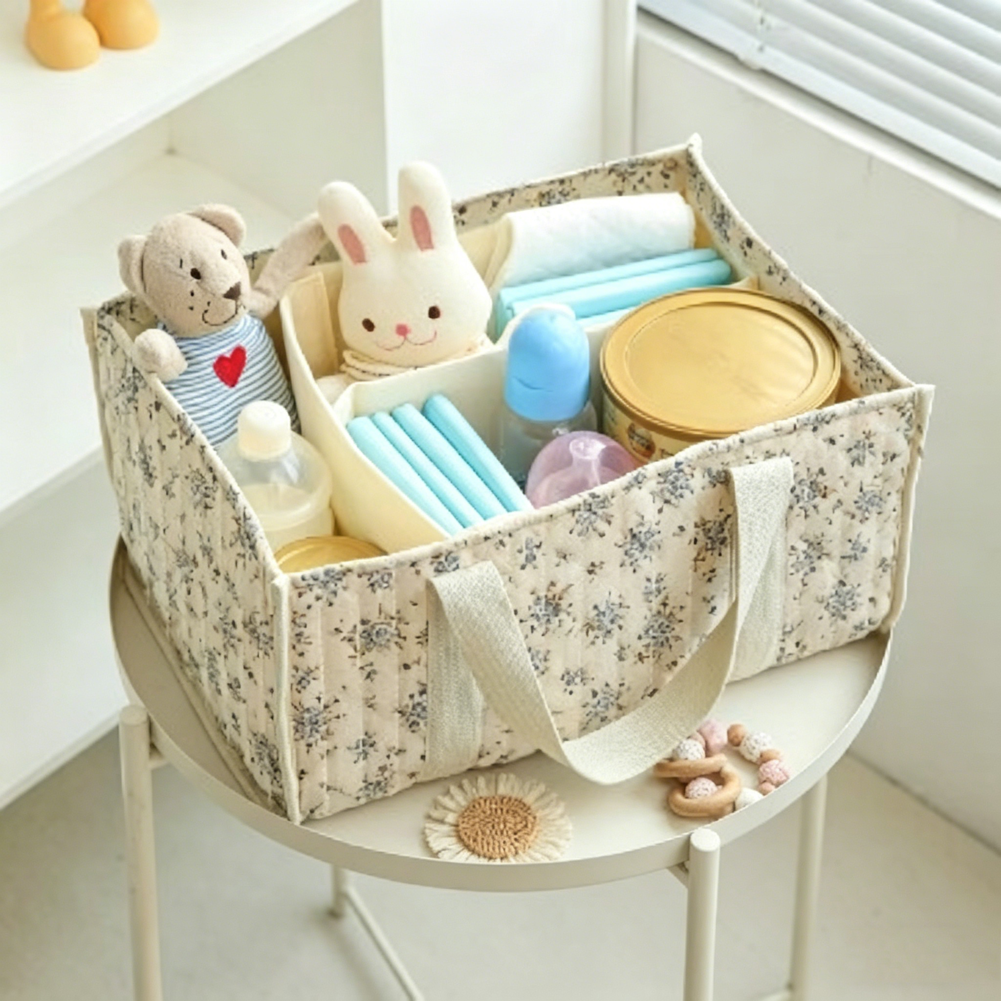 Floral Diaper Caddy Organizer, - Baby Nursery Basket recension och pris