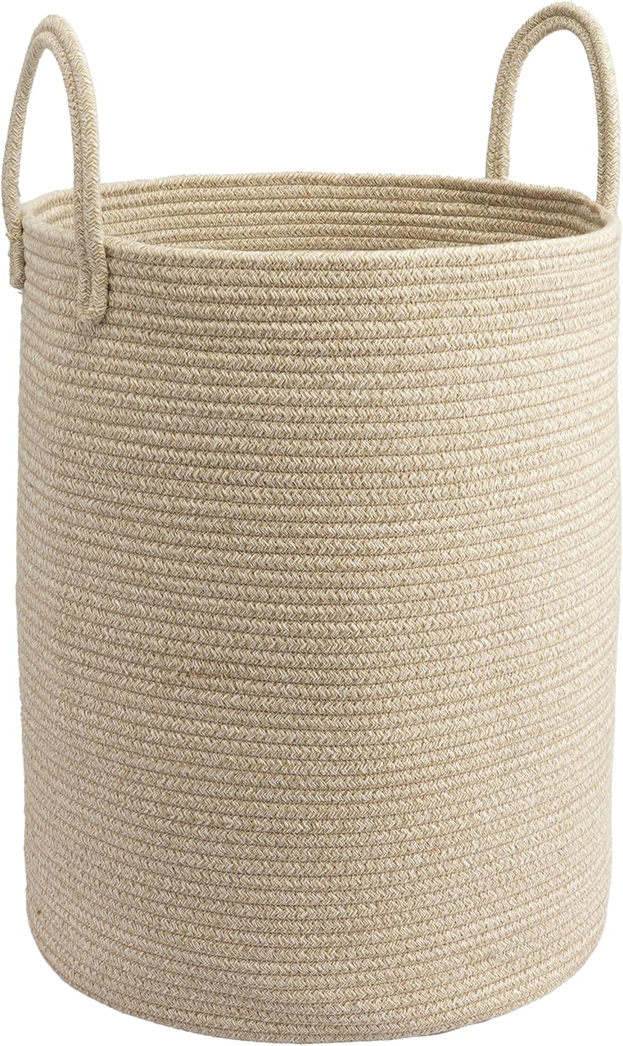Woven Cotton Rope Laundry bask - Baby Nursery Laundry Hamper recension och pris